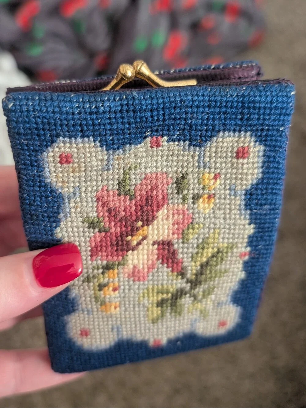 Vintage Embroidered Jolles Coin Purse Wallet